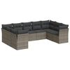 vidaXL Salon de jardin 9 pcs avec coussins gris r&eacute;sine tress&eacute;e