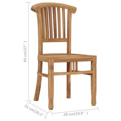 vidaXL Chaises de jardin lot de 2 Bois de teck solide