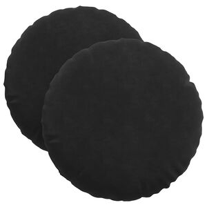 vidaXL Coussins de si&egrave;ge 2 pcs Noir &Oslash; 40 x 13 cm Velours