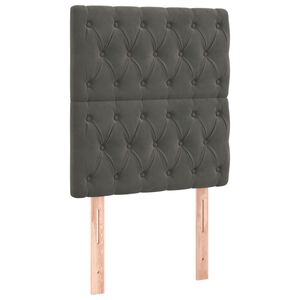vidaXL T&ecirc;te de lit Gris fonc&eacute; 80x7x118/128 cm Velours