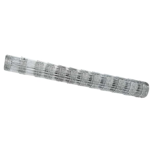 vidaXL Cl&ocirc;ture de prairie Argent&eacute; 50 x 1,2 m Acier galvanis&eacute;