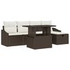 vidaXL Ensemble de canap&eacute; de jardin 6 pc Marron polyrotin