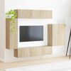 vidaXL Ensemble de meuble TV mural Montage mural 6 pcs Ch&ecirc;ne Sonoma