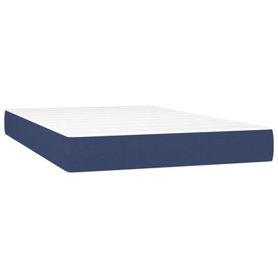 vidaXL Sommier à lattes de lit avec matelas Bleu 120x200 cm Tissu