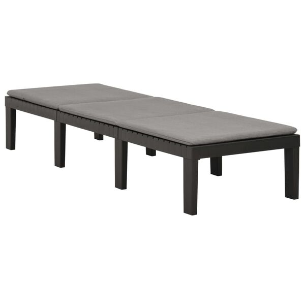 vidaXL Chaise longue avec coussin Plastique Anthracite