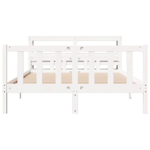 vidaXL Cadre de lit sans matelas blanc 150x200 cm bois de pin massif