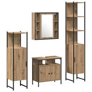 vidaXL Ensemble de mobilier de salle de bain 4 pc Ch&ecirc;ne artisanal