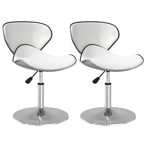vidaXL Chaises &agrave; manger lot de 2 blanc similicuir