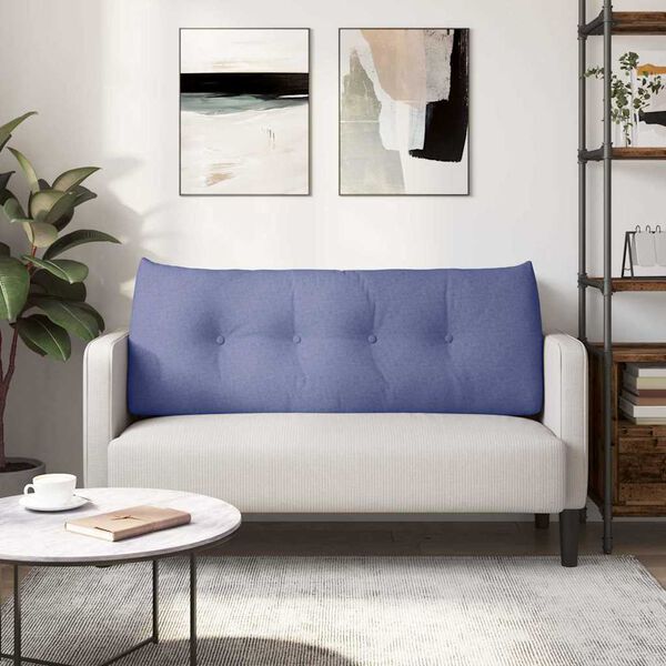 vidaXL Coussin de Dos Bleu denim 120 x 24 x 50 cm tissu
