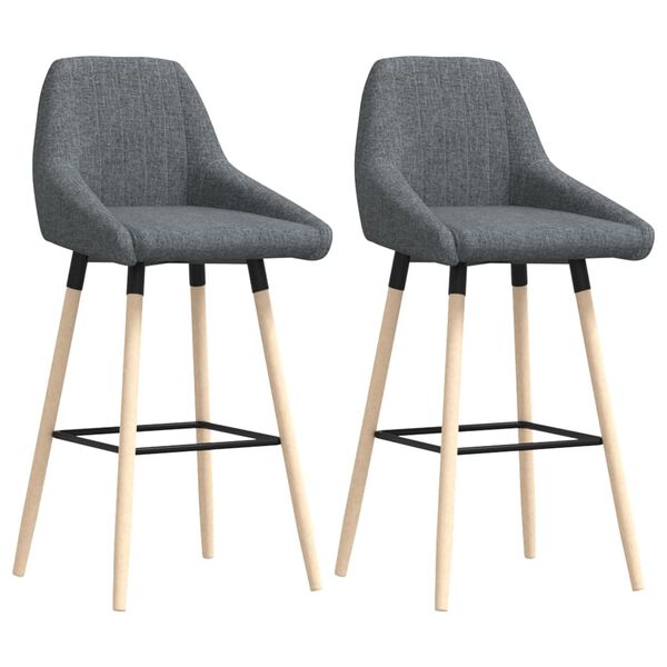 vidaXL Tabourets de bar lot de 2 gris foncé tissu