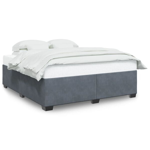 vidaXL Cadre de lit sans matelas gris fonc&eacute; 180x200 cm velours