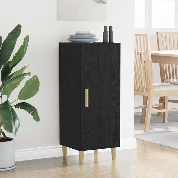 vidaXL Buffet Ch&ecirc;ne noir 34,5 x 34 x 90 cm Bois d'ing&eacute;nierie