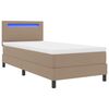 vidaXL Lit &agrave; ressorts avec matelas Cappuccino 90 x 200 cm Simili cuir