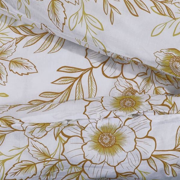 vidaXL Ensemble de housse de couette blanc et marron 200x200 cm Coton
