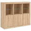 vidaXL Buffets avec lumi&egrave;res LED 3 pcs ch&ecirc;ne sonoma bois d'ing&eacute;nierie