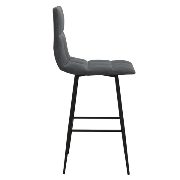 vidaXL Tabouret de bar Gris fonc&eacute; Velours