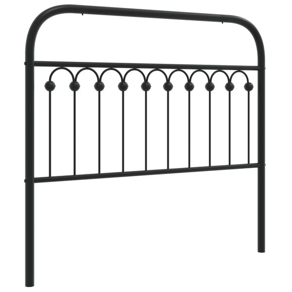 vidaXL T&ecirc;te de lit m&eacute;tal noir 107 cm