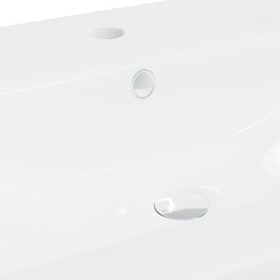 vidaXL Lavabo encastré avec robinet 61x39x18 cm céramique blanc