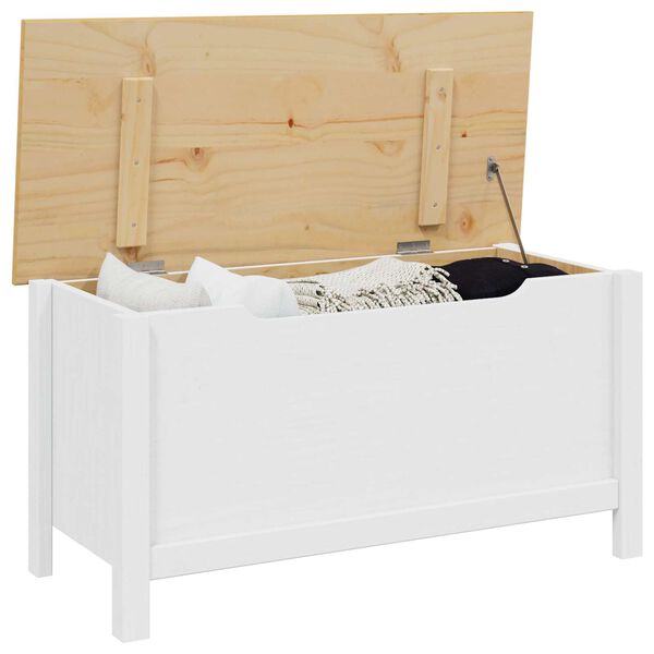 vidaXL Bo&icirc;te de rangement Hill Blanc et marron miel 90 x 40 x 45 cm
