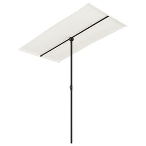 vidaXL Parasol de jardin avec m&acirc;t en aluminium 180x110 cm blanc sable