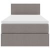 vidaXL Lit avec rangement et LED avec matelas Taupe 90 x 200 cm tissu