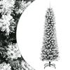 vidaXL Sapin de No&euml;l artificiel mince avec neige floqu&eacute;e 150 cm PVC/PE