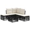 vidaXL Ensemble de canap&eacute; de jardin 6 pc Noir polyrotin