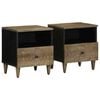vidaXL Tables chevet 2 pcs gris clair 40x33x46 cm bois manguier solide