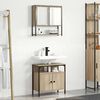 vidaXL Ensemble de mobilier de salle de bain avec &eacute;tag&egrave;re 2 pcs Marron