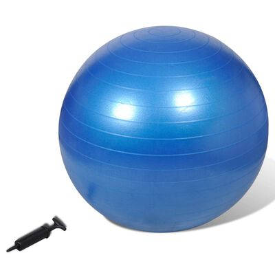 Ballon de gymnastique avec pompe en bleu 65 cm