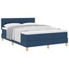 vidaXL Lit &agrave; ressorts avec coussin Bleu 140 x 190 cm tissu