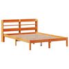vidaXL Cadre de lit et t&ecirc;te de lit sans matelas cire marron 140x200 cm