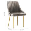 vidaXL Chaises &agrave; manger lot de 4 gris clair velours