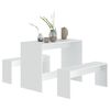 vidaXL Ensemble à manger 3 pcs Blanc Bois d'ingénierie