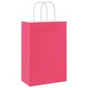 vidaXL Sacs en papier 50 pcs avec poign&eacute;es rose 21x11x31 cm