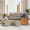 vidaXL Ensemble de canap&eacute; de jardin 9 pcs beige et gris clair