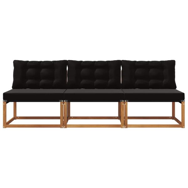 vidaXL 3 Pi&egrave;ce Sofa de milieu ext&eacute;rieur Bois d'Acacia Massif Naturel