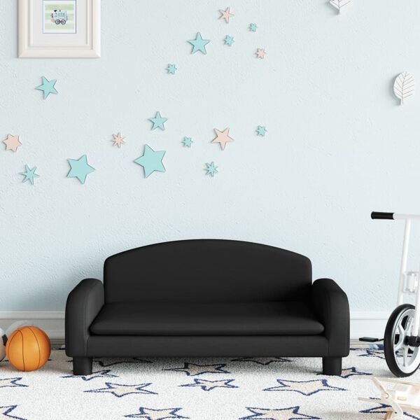 vidaXL Canap&eacute; pour enfants noir 70x45x30 cm tissu