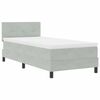 vidaXL Lit &agrave; ressorts avec matelas Gris clair 90 x 190 cm Velours