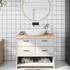 vidaXL Comptoir de salle de bain 100x60x(2-4)cm bois massif non trait&eacute;