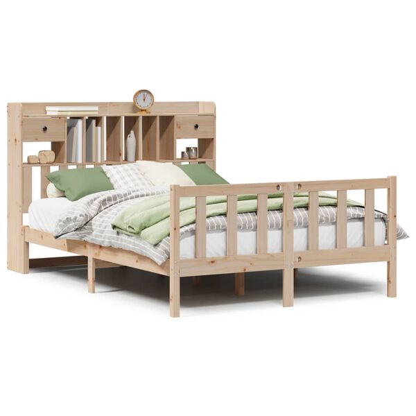 vidaXL Lit biblioth&egrave;que sans matelas 160x200 cm bois massif de pin