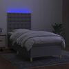 vidaXL Sommier &agrave; lattes de lit matelas et LED Gris clair 100x200 cm