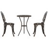 vidaXL Ensemble bistro de jardin 3 pcs Bronze Aluminium
