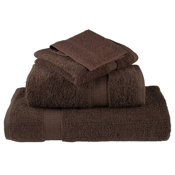 vidaXL Serviettes de douche de qualit&eacute; sup&eacute;rieure SOLUND 10 pcs marron