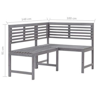 vidaXL Ensemble de bistro 4 pcs Bois d'acacia solide Gris