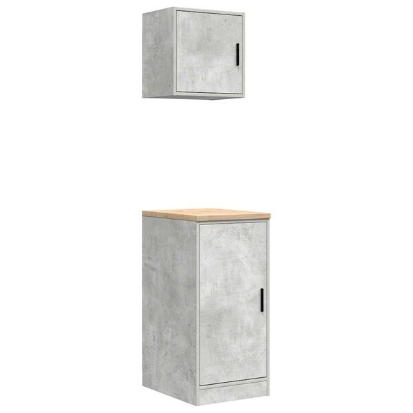 vidaXL Armoires de garage 2 pcs gris b&eacute;ton bois d'ing&eacute;nierie