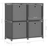 vidaXL &Eacute;tag&egrave;re &agrave; 4 cubes avec bo&icirc;tes Gris 69x30x72,5 cm Tissu