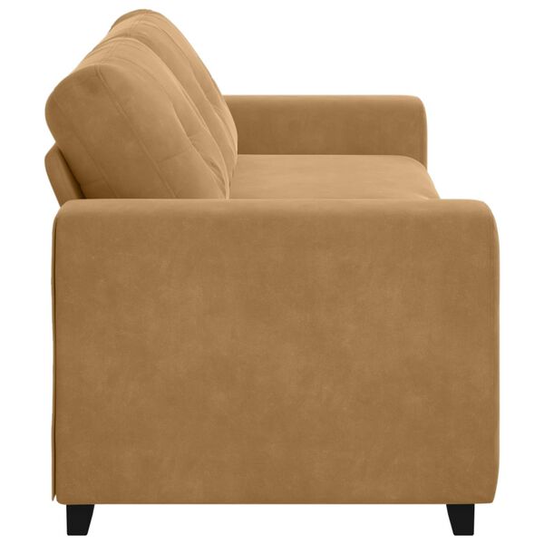 vidaXL | Sofa 3 places | avec coussin Marron Velours