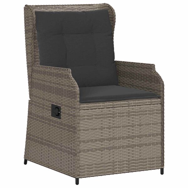 vidaXL Banc de jardin avec coussin 2 pcs Gris Poly rotin