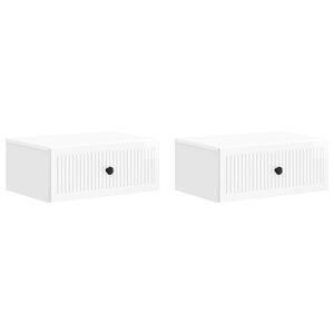 vidaXL Cabinet de chevet 2 pi&egrave;ces Blanc brillant 49 x 34,5 x 20 cm